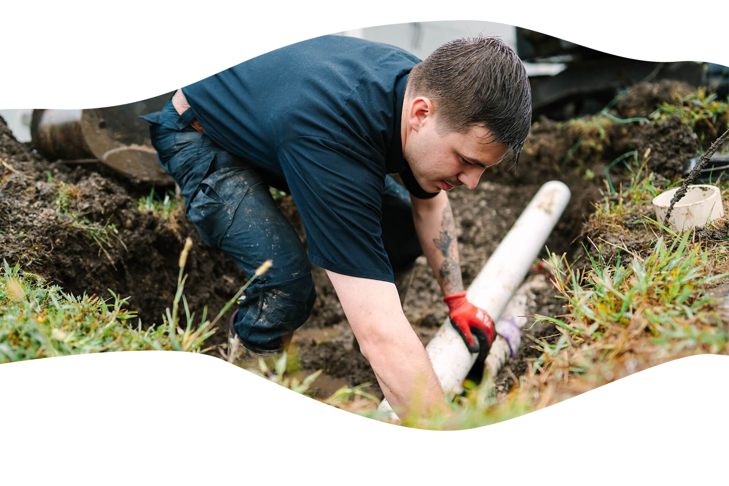 Bright Side Plumbing technician performing professional sewer line replacement in Kansas City